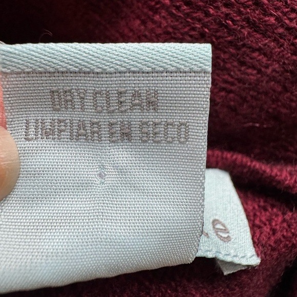 CELESTE Womens Poncho Shawl One-size Fall Burgundy Black Wool Cashmere Blend - Picture 6 of 7